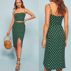 Reformation Amora Midi Dress in Pinesol Size 10